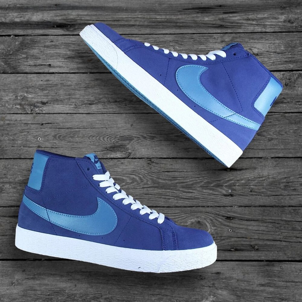 Nike SB Zoom Blazer Mid Shoes - Midnight Navy/Noise Aqua (BRAND NEW)